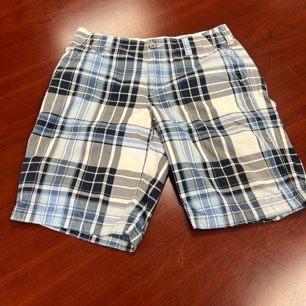 Express Blue Plaid Bermuda Shorts sz 29 EUC